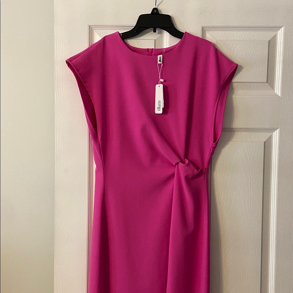Glam Vibrant Pink Midi /Maxi Dress size L length 50” bust 32” brand new - Picture 2 of 8